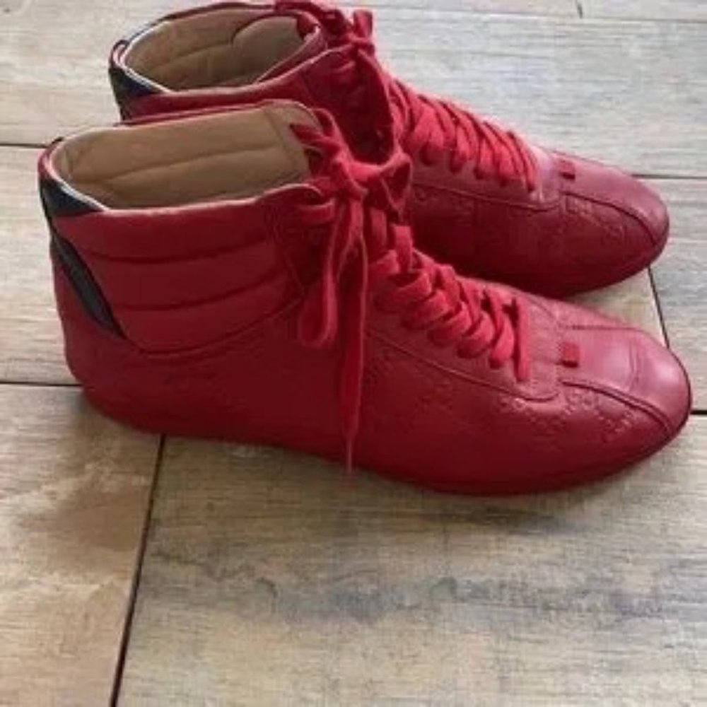 Gucci Signature High-top Sneaker - Hibiscus Red Gucci Signature Men - Picture 8 of 8